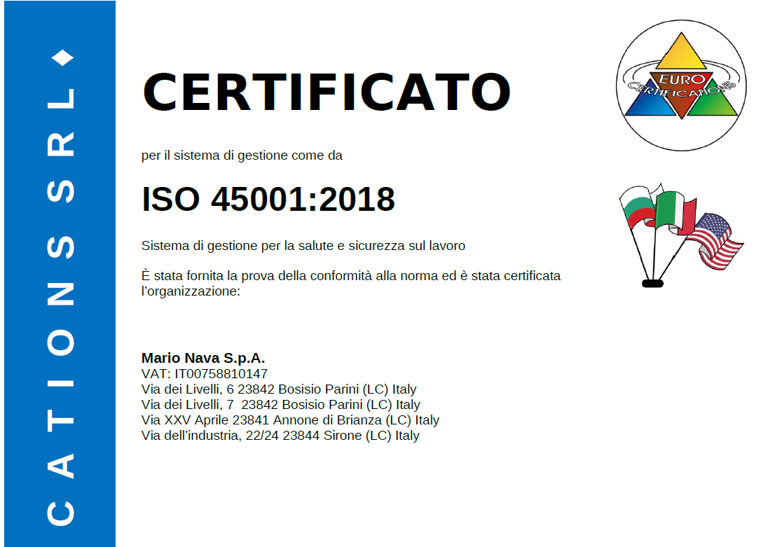Certificazione ISO 45001:2018